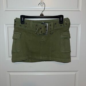 Urban Outfitters Olive Green Cargo Skirt with Belt Detail